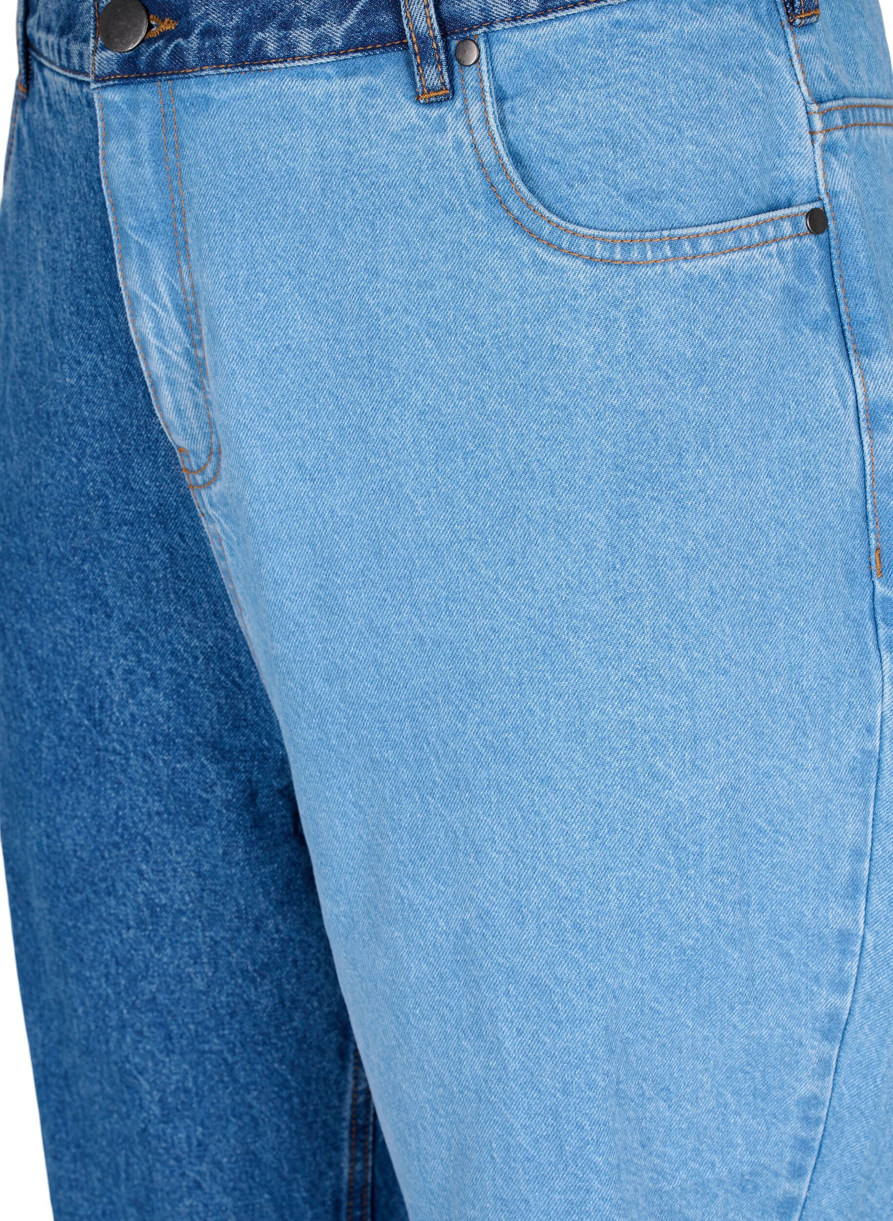 Zizzi Jeans bicolores Mille mom fit, Lt. B. Comb, Packshot image number 2