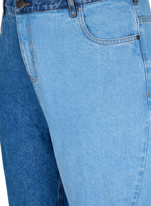 Jeans bicolores Mille mom fit, Lt. B. Comb, Packshot image number 2