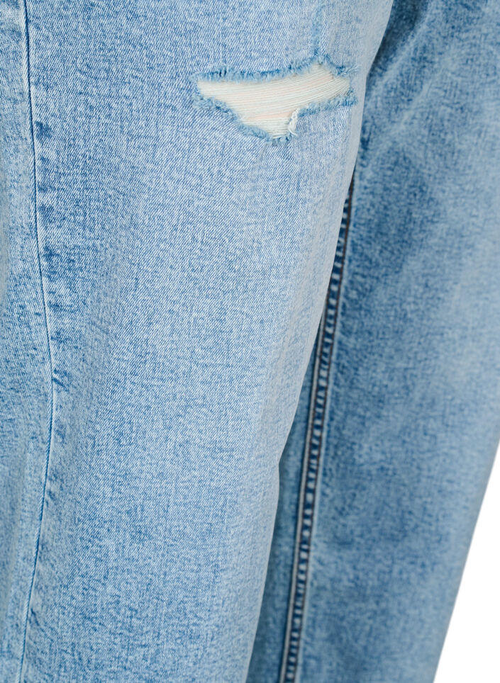 Jean court Vera avec d&eacute;tails us&eacute;s, Bleu Clair, Packshot image number 3