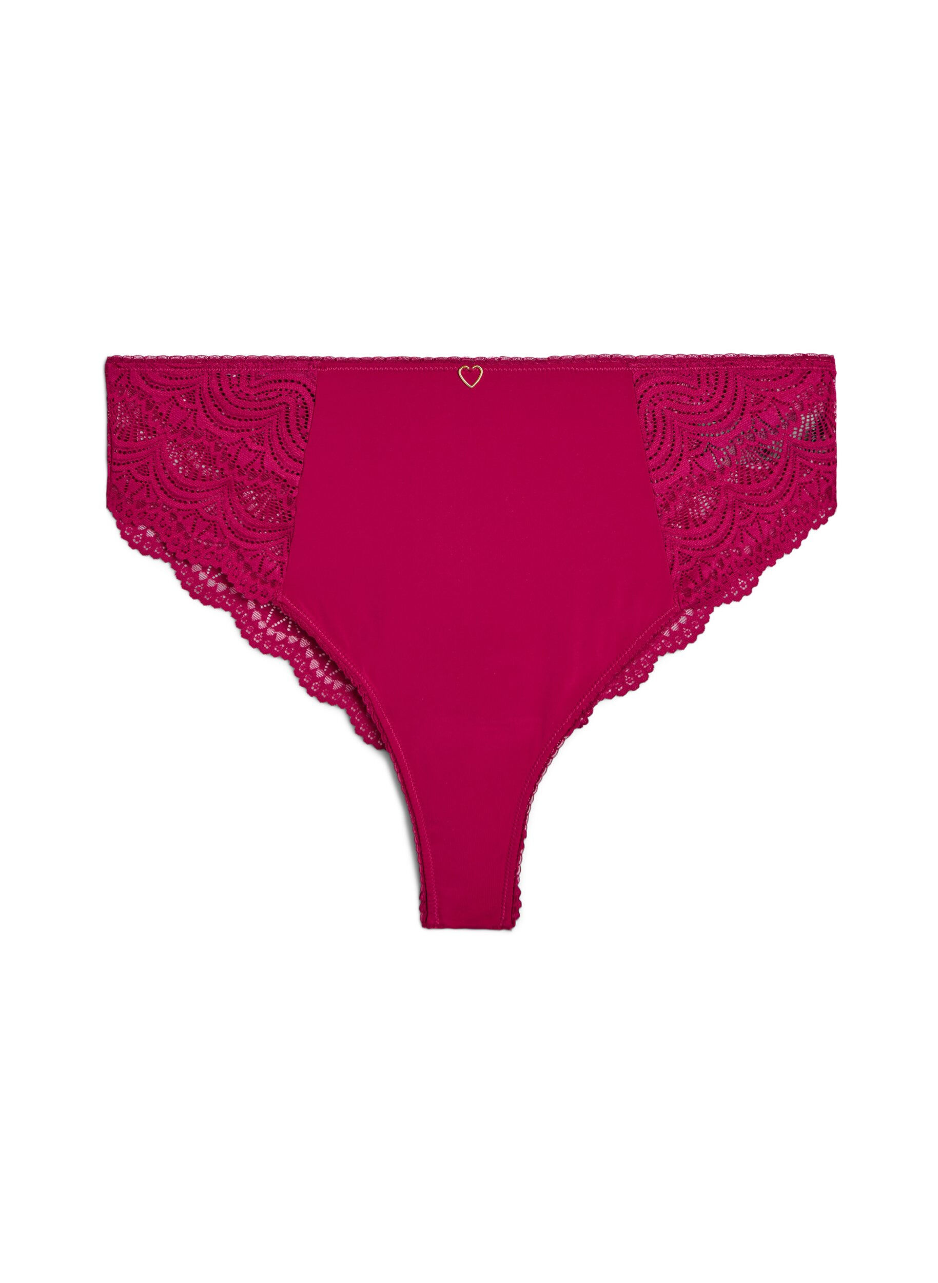 Zizzi Slip br&eacute;silien en microfibre avec dentelle, Boysenberry, Packshot image number 0
