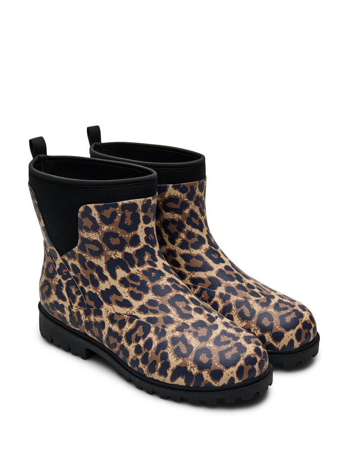 Large - Bottines avec tige en néoprène élastique, Leopard AOP, Packshot image number 1
