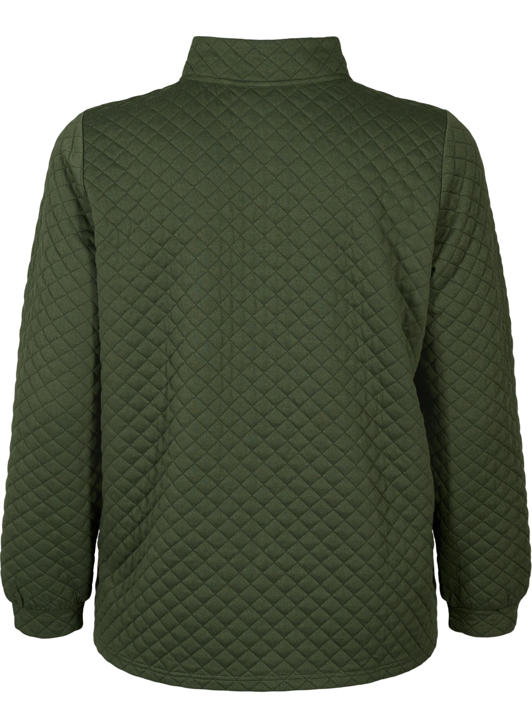 Zizzi Sweat-shirt matelass&eacute; avec fermeture &eacute;clair, Thyme, Packshot image number 1