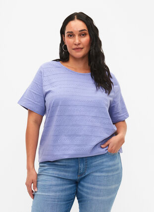 T-shirt en coton à manches courtes, Lavender Violet, Model image number 0