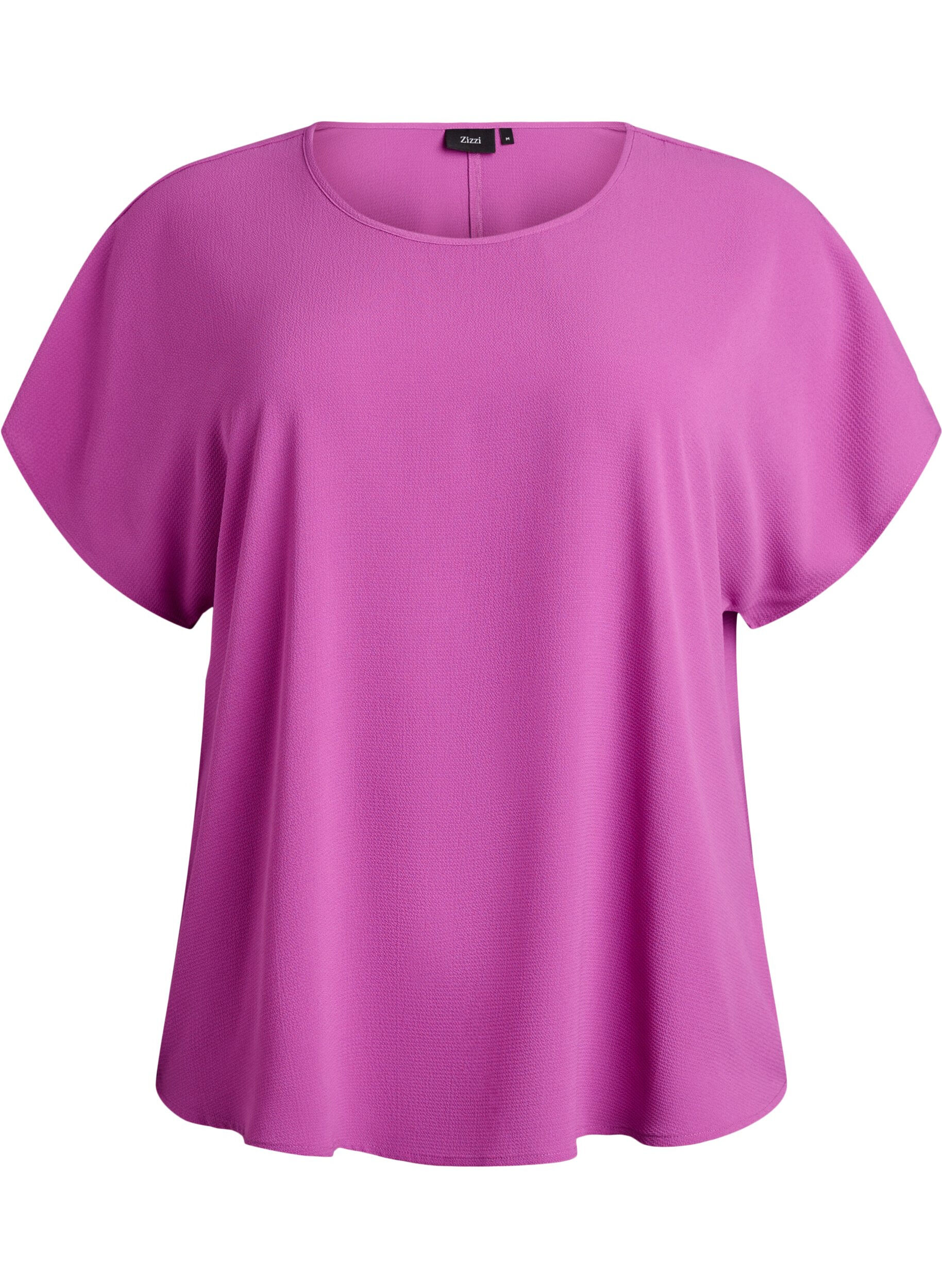 Blouse &agrave; manches courtes et encolure ronde