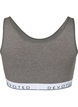 Haut de soutien-gorge doux avec encolure en V et imprimé de texte, Medium Grey Melange, Packshot image number 1