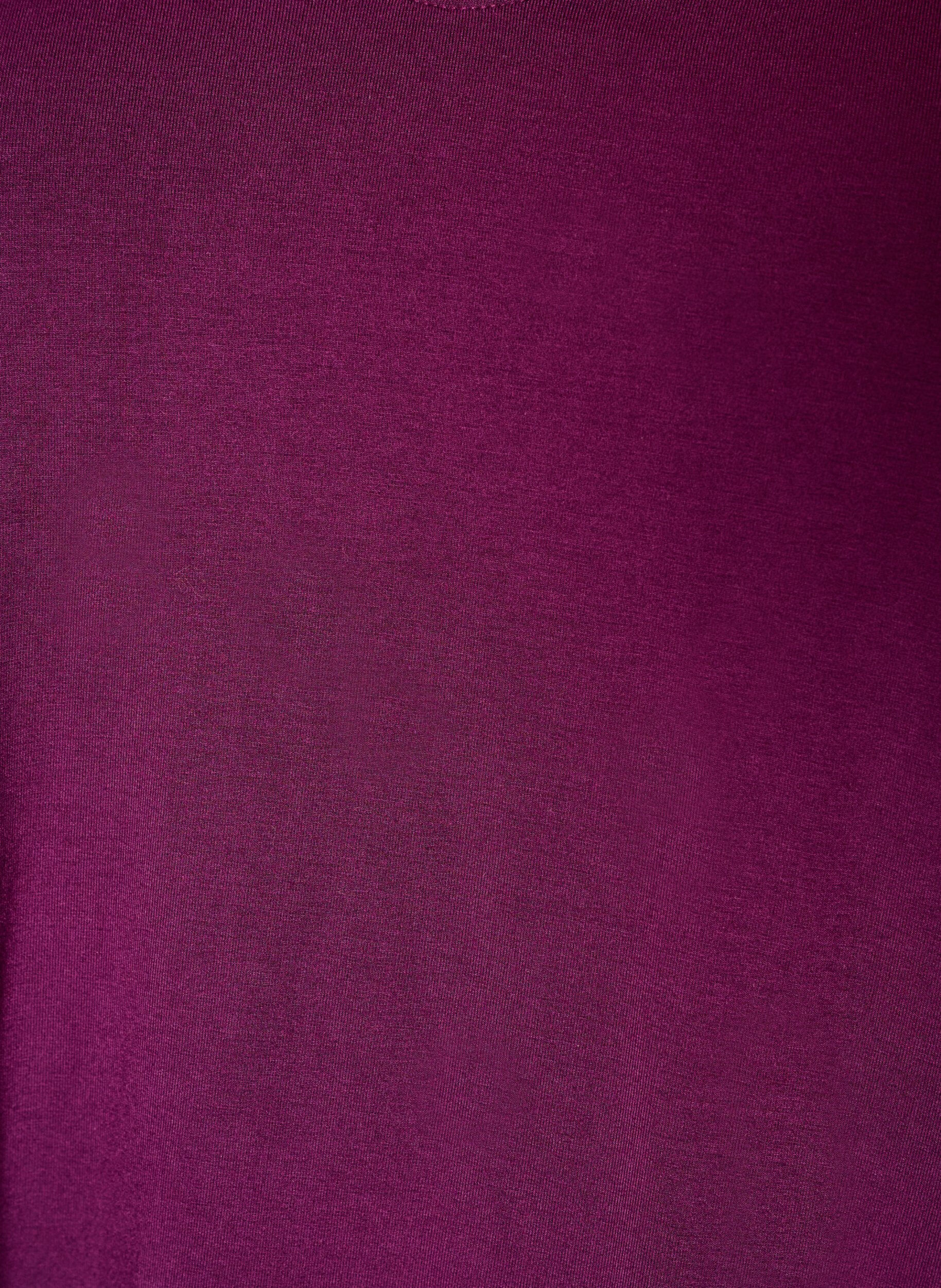 ZizziBasic T-shirt col V en viscose, Violet, Packshot image number 2