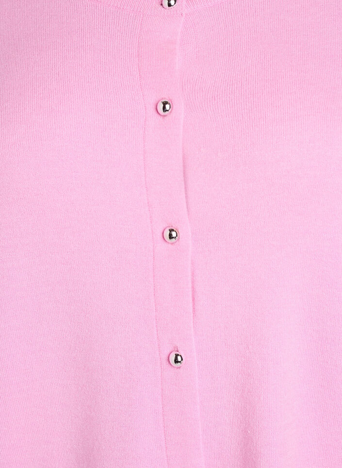 Cardigan &agrave; boutons ronds, Rose, Packshot image number 2