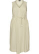 Robe midi sans manches &agrave; rayures en lin et viscose, Vert clair, Packshot image number 0