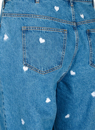 Jeans Mille coupe Mom avec broderies, Light Blue Heart, Packshot image number 3