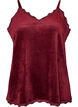 Top en velours avec bordure en dentelle, Bordeaux, Packshot image number 0