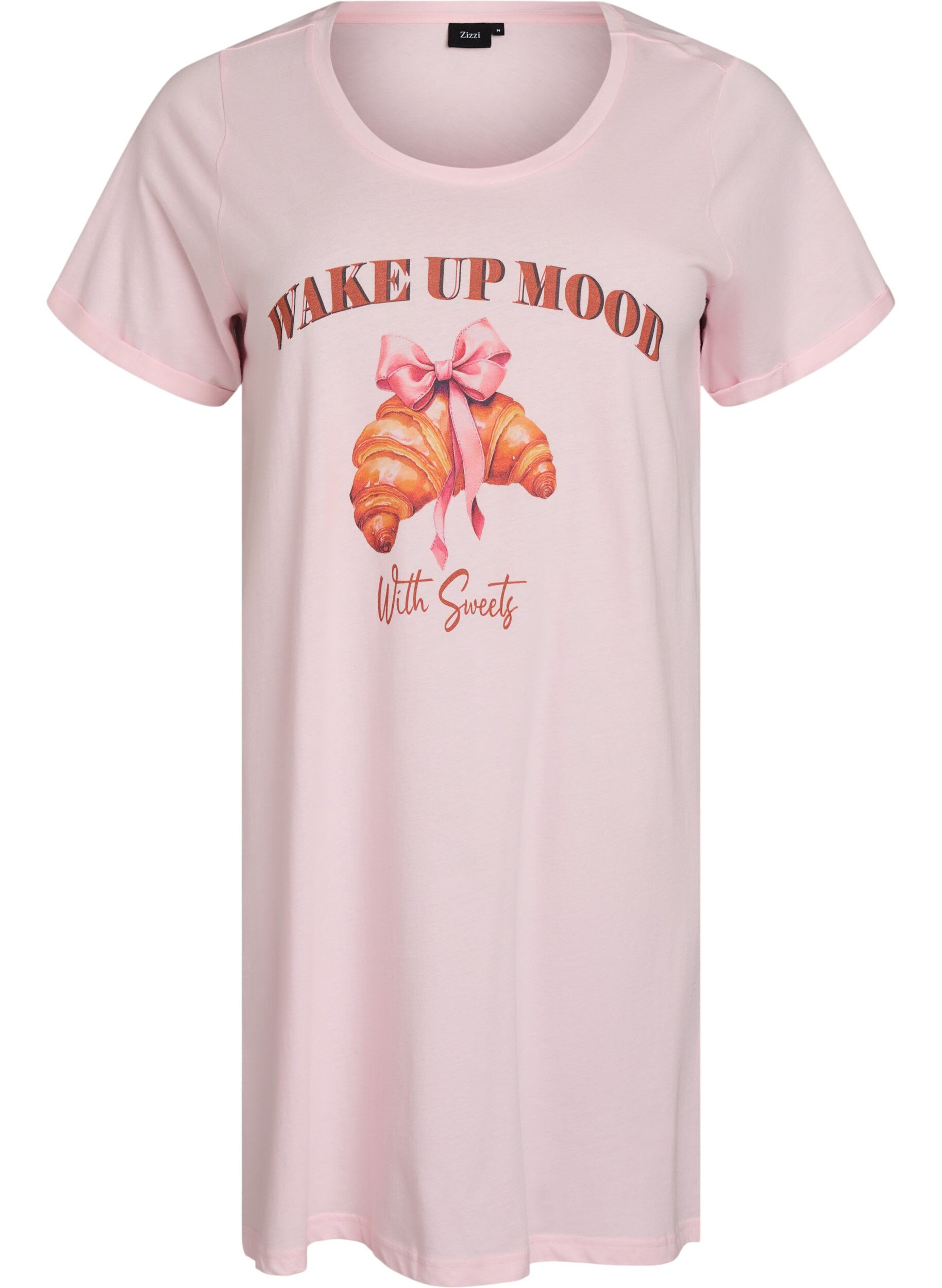 Chemise de nuit &agrave; manches courtes en coton biologique
