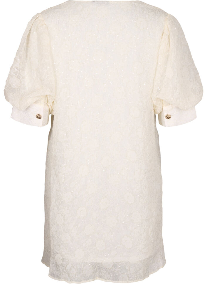 Robe de soirée courte à paillettes, Vanille, Packshot image number 1