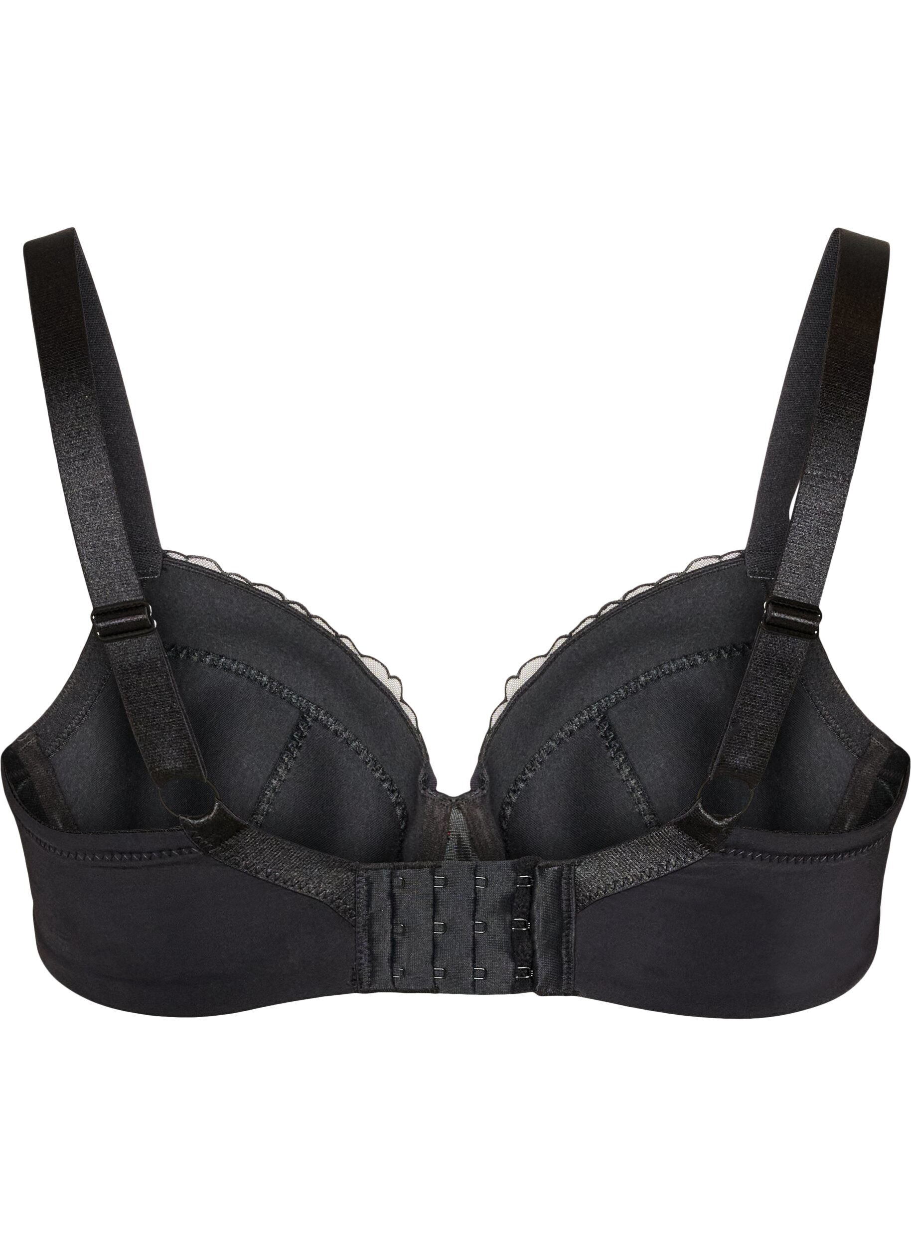 ZizziSoutien-gorge rembourr&eacute; &agrave; armatures avec broderie florale, Noir, Packshot image number 1