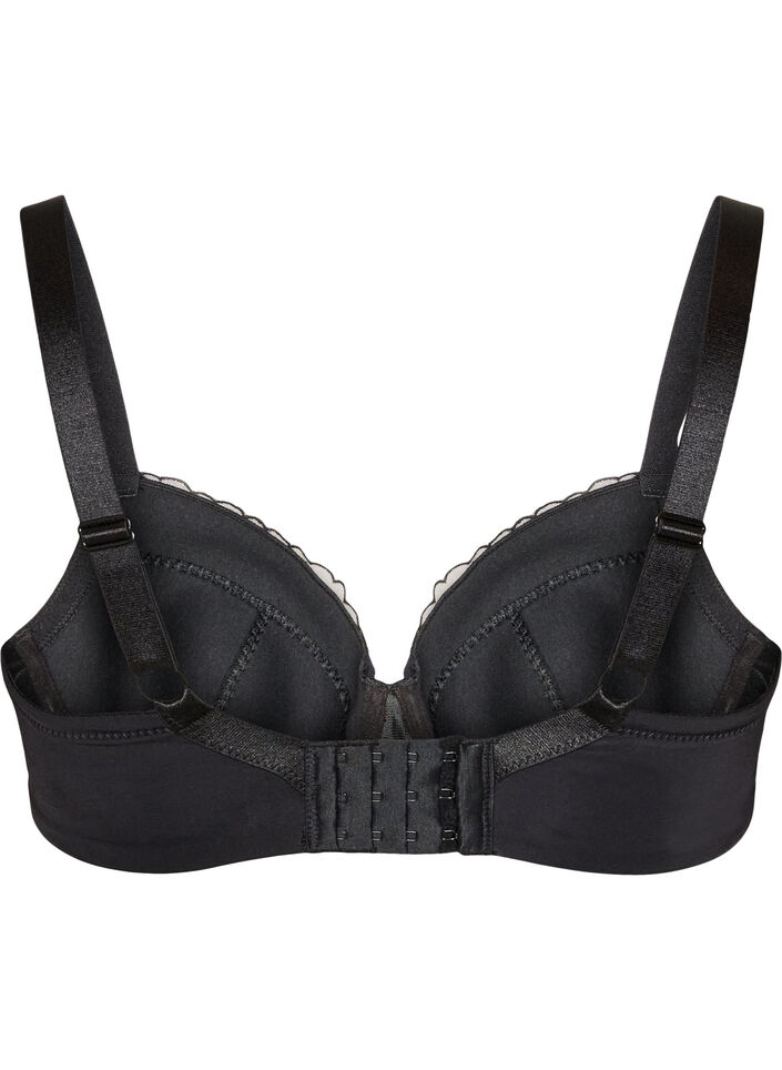 Soutien-gorge rembourr&eacute; &agrave; armatures avec broderie florale, Noir, Packshot image number 1