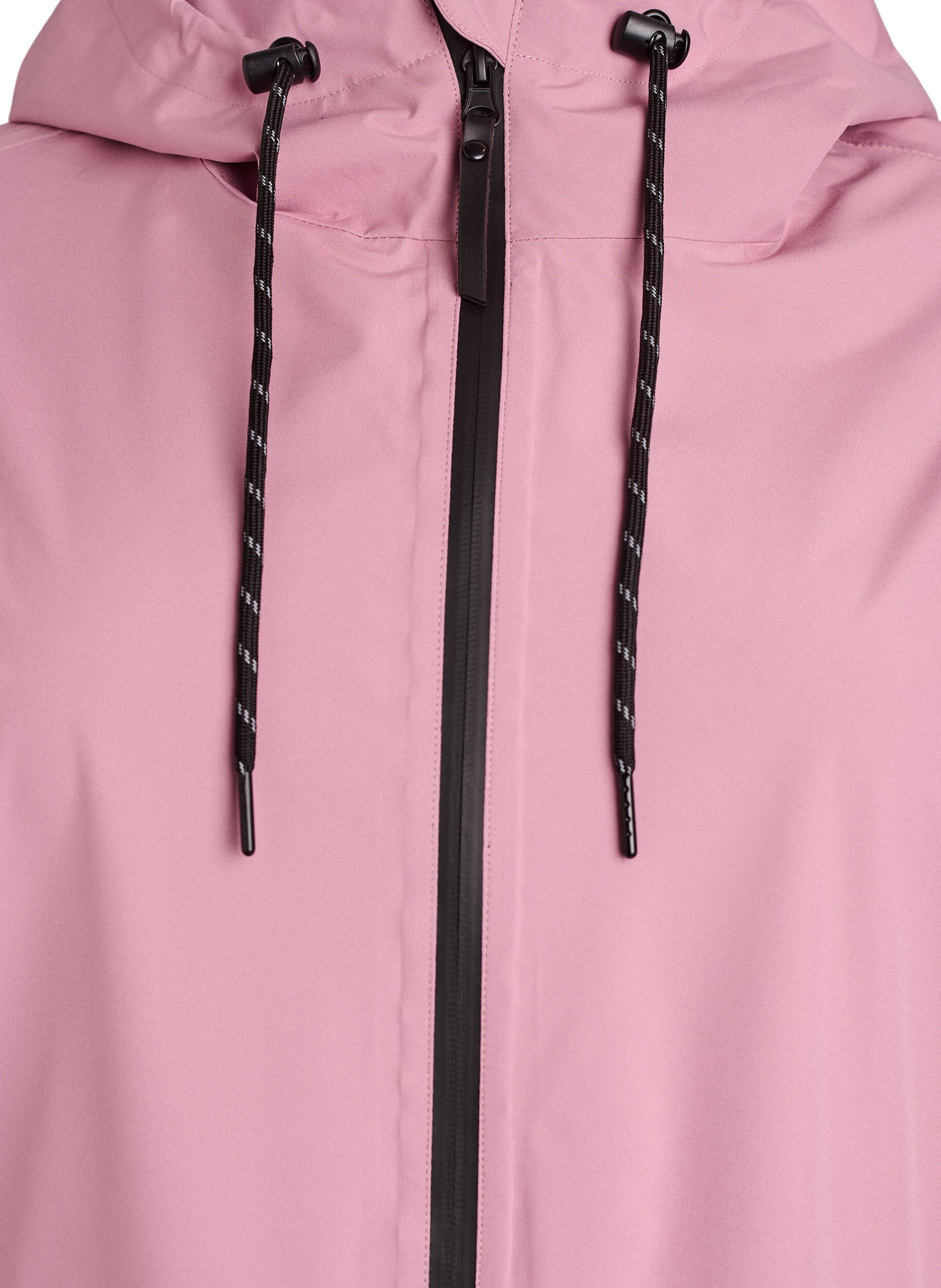 Zizzi Veste de pluie avec poches et capuche, Rose, Packshot image number 2