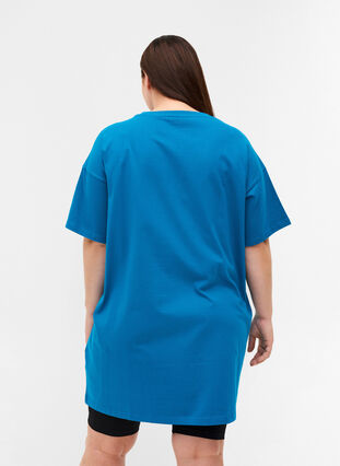 T-shirt long à manches courtes en coton, Fjord Blue, Model image number 1
