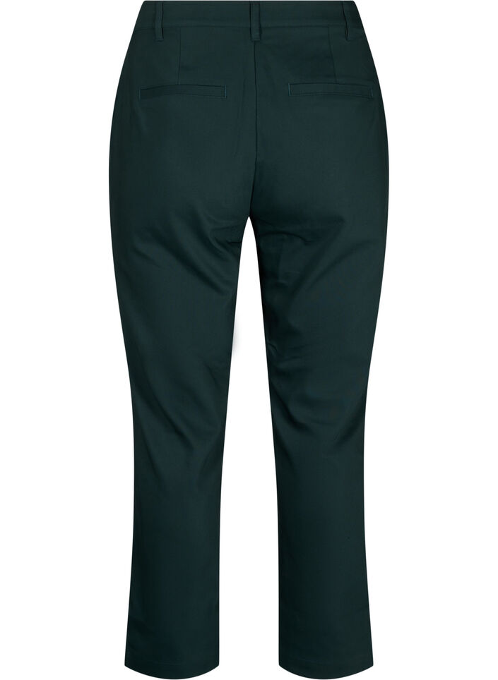 Pantalon coupe droite à taille haute, Vert foncé, Packshot image number 1