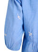 Blouse en coton brod&eacute;e de fleurs et fermeture boutonn&eacute;e, Bleu Clair, Packshot image number 3