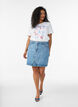T-shirt en coton bio avec imprim&eacute; plage, Blanc, Model image number 1
