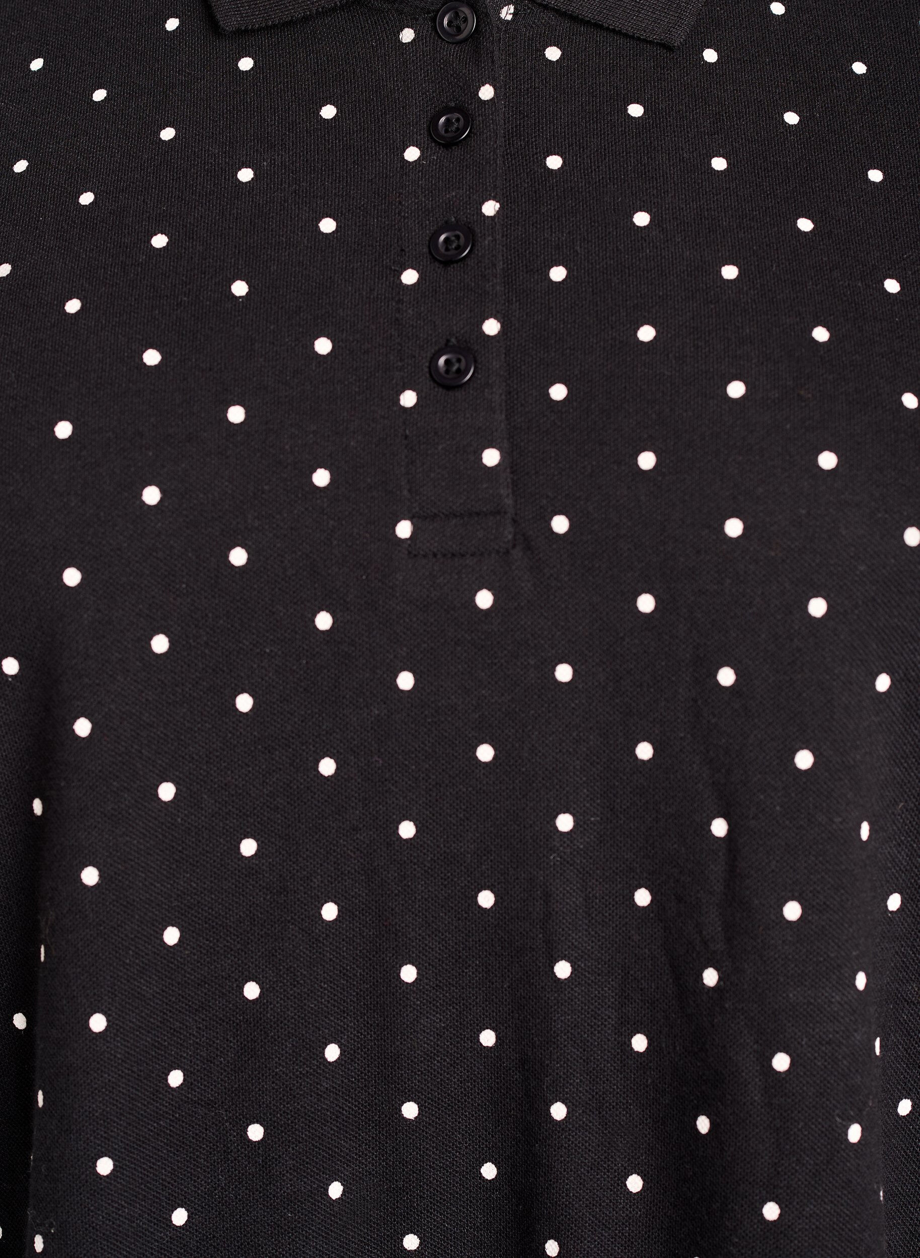 Zizzi Polo &agrave; pois &agrave; manches courtes, Noir, Packshot image number 2