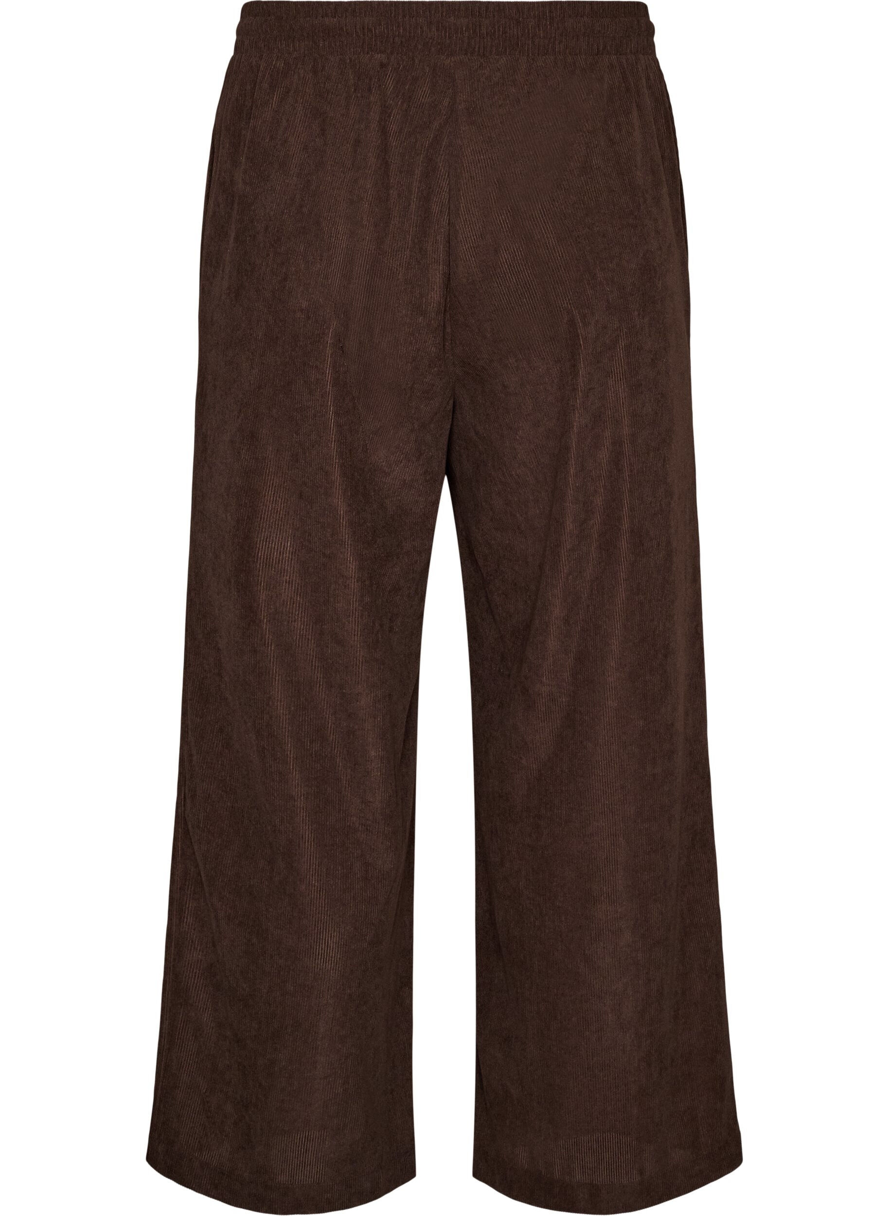 ZizziPantalon en velours c&ocirc;tel&eacute; &agrave; coupe ample et taille haute, Marron, Packshot image number 1