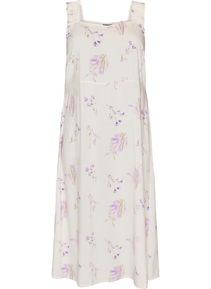 Summer dress with wide straps, White, Packshot image number 0