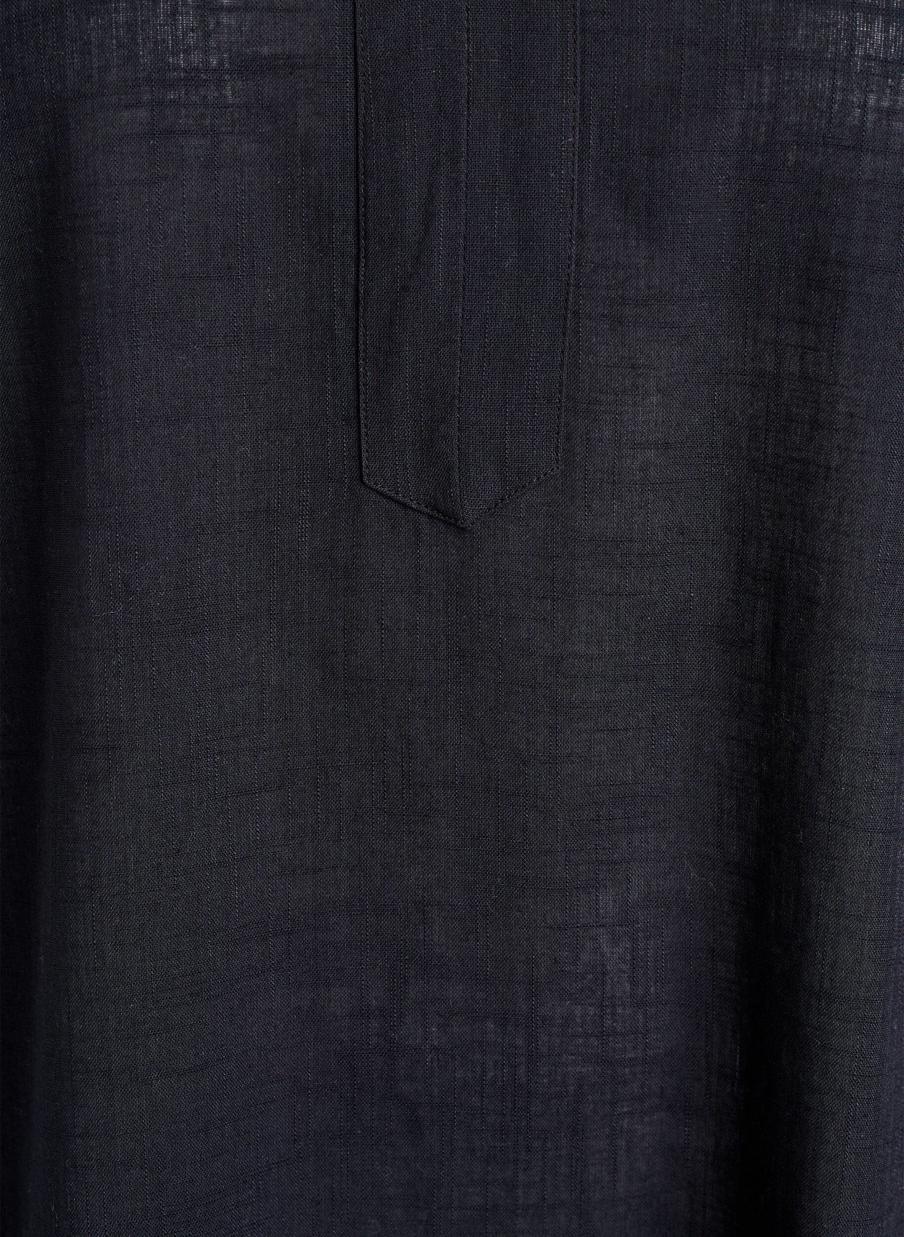 ZizziTunique en coton avec un col en V, Noir, Packshot image number 2
