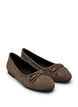Ballerine en su&eacute;dine avec n&oelig;ud, Marron, Packshot image number 1