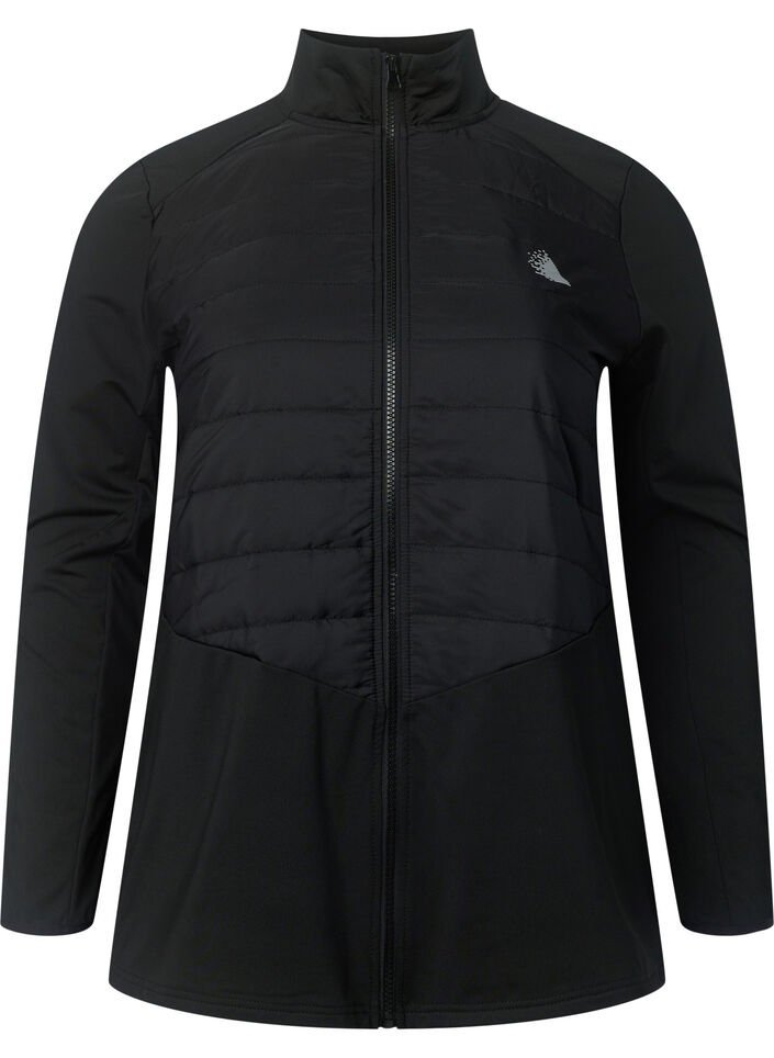 Cardigan pour le sport avec rembourrage et fermeture éclair, Black, Packshot image number 0