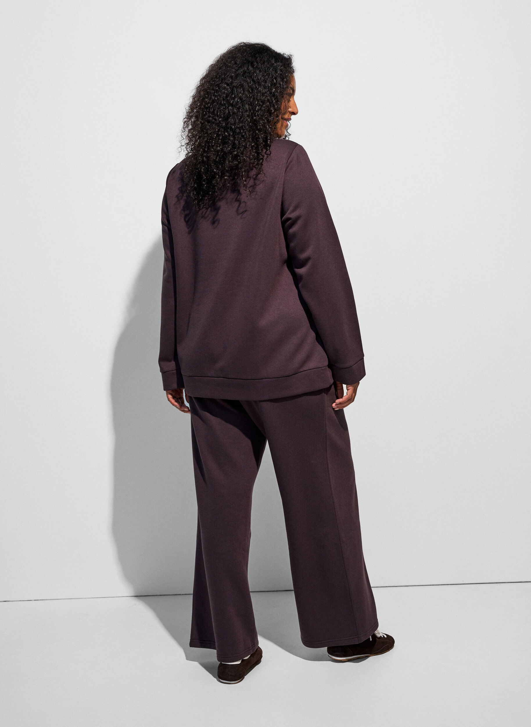ZizziSweat-shirt avec col montant et fermeture zipp&eacute;e, Marron, Model image number 2