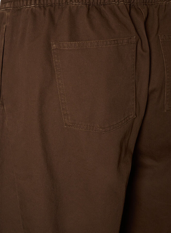 Jean barrel avec taille haute et ceinture &eacute;lastique, Marron, Packshot image number 3