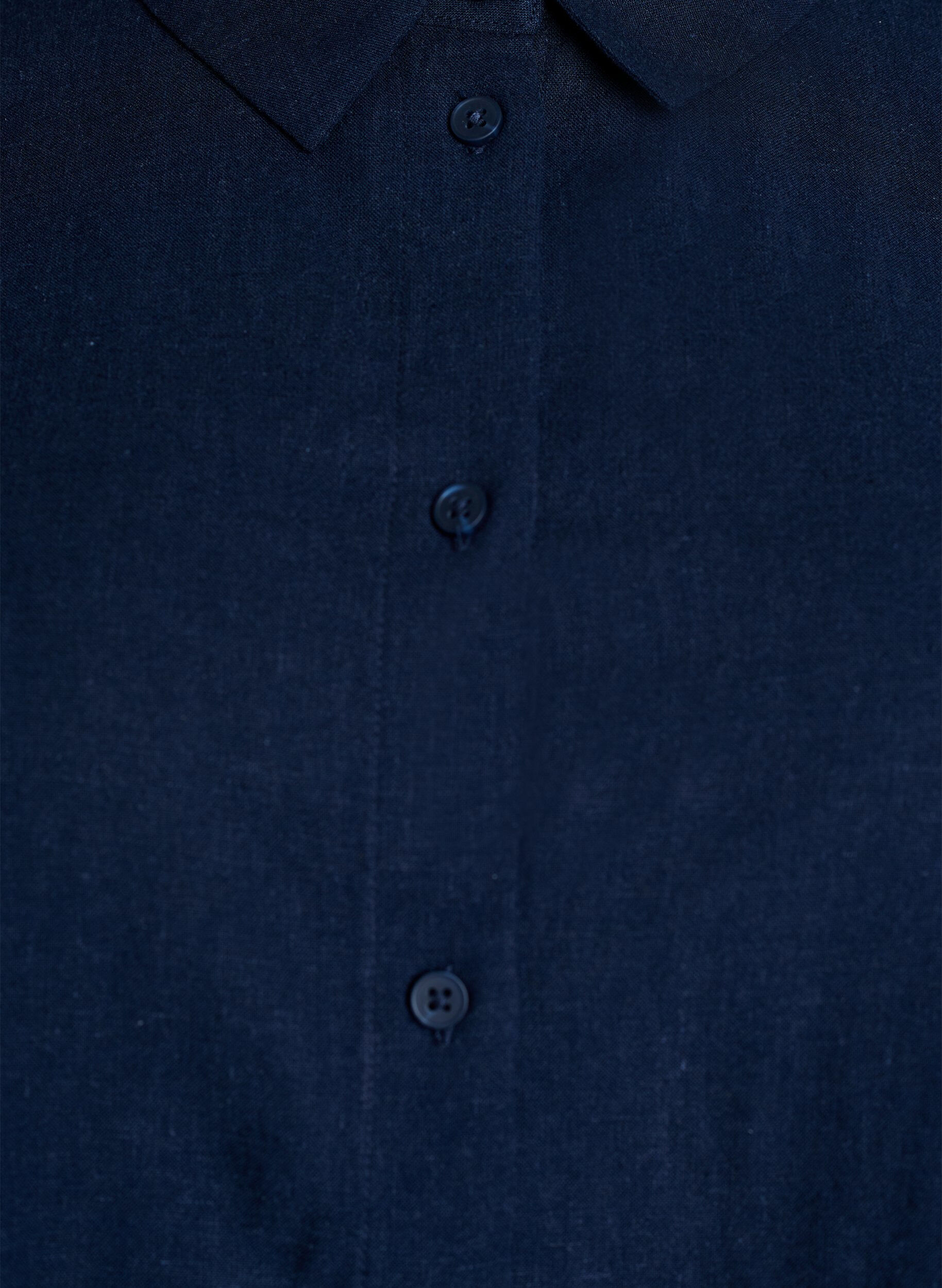 Zizzi Chemise &agrave; manches courtes en lin et viscose, Bleu, Packshot image number 2