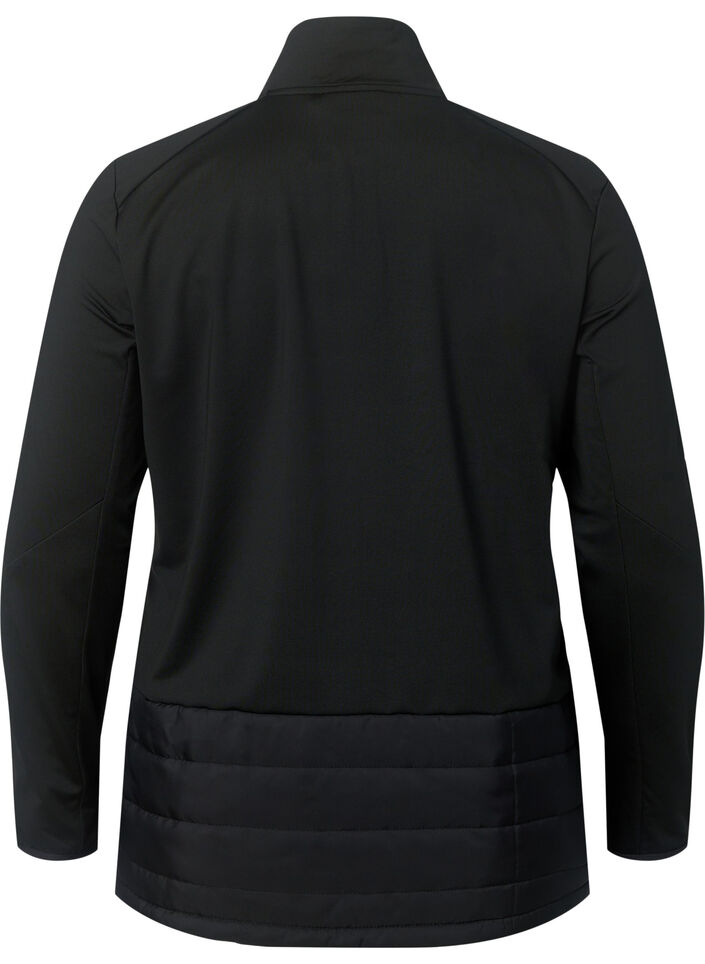 Cardigan pour le sport avec rembourrage et fermeture éclair, Black, Packshot image number 1