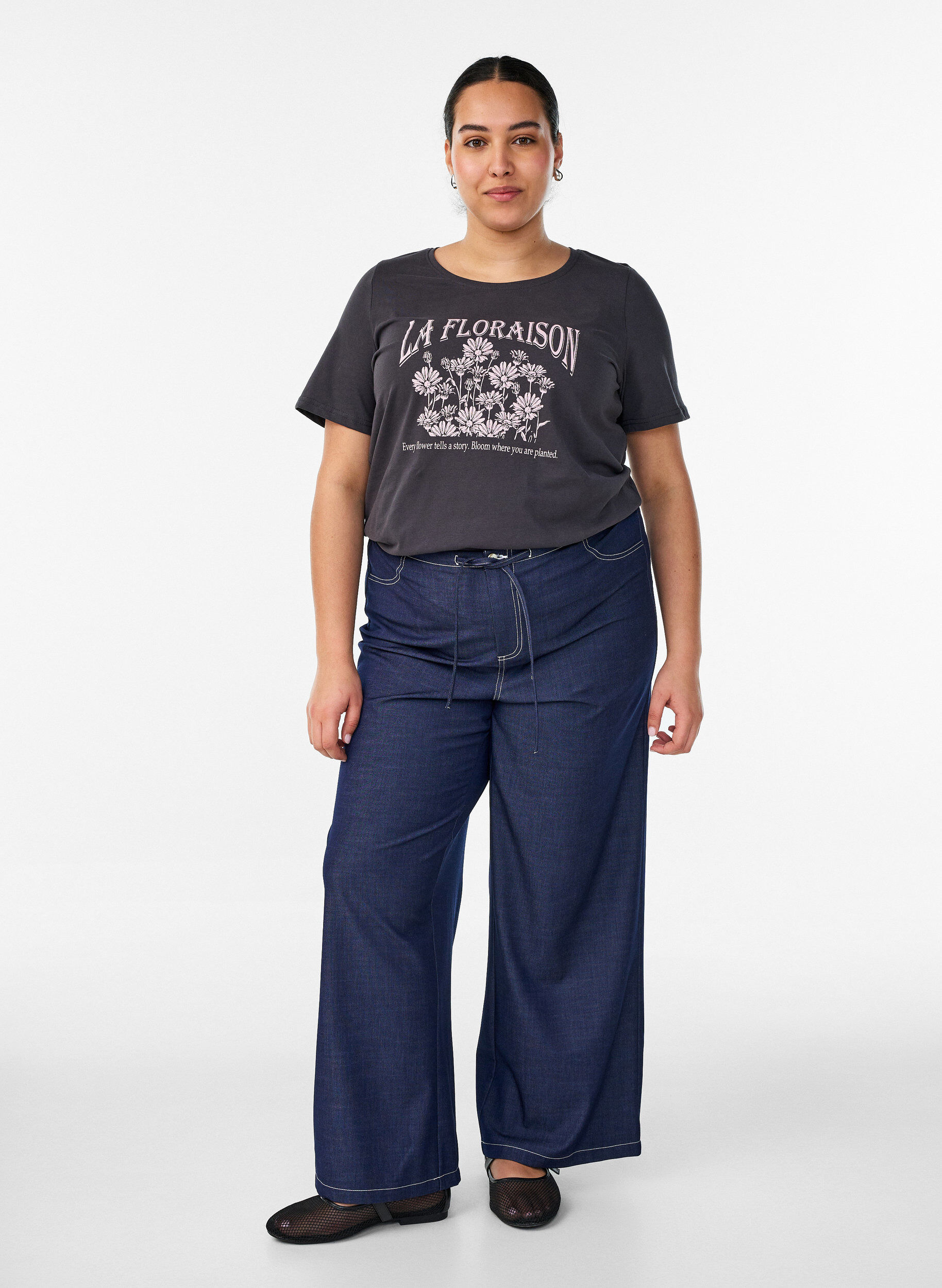 ZizziT-shirt imprim&eacute;, Gris, Model image number 1