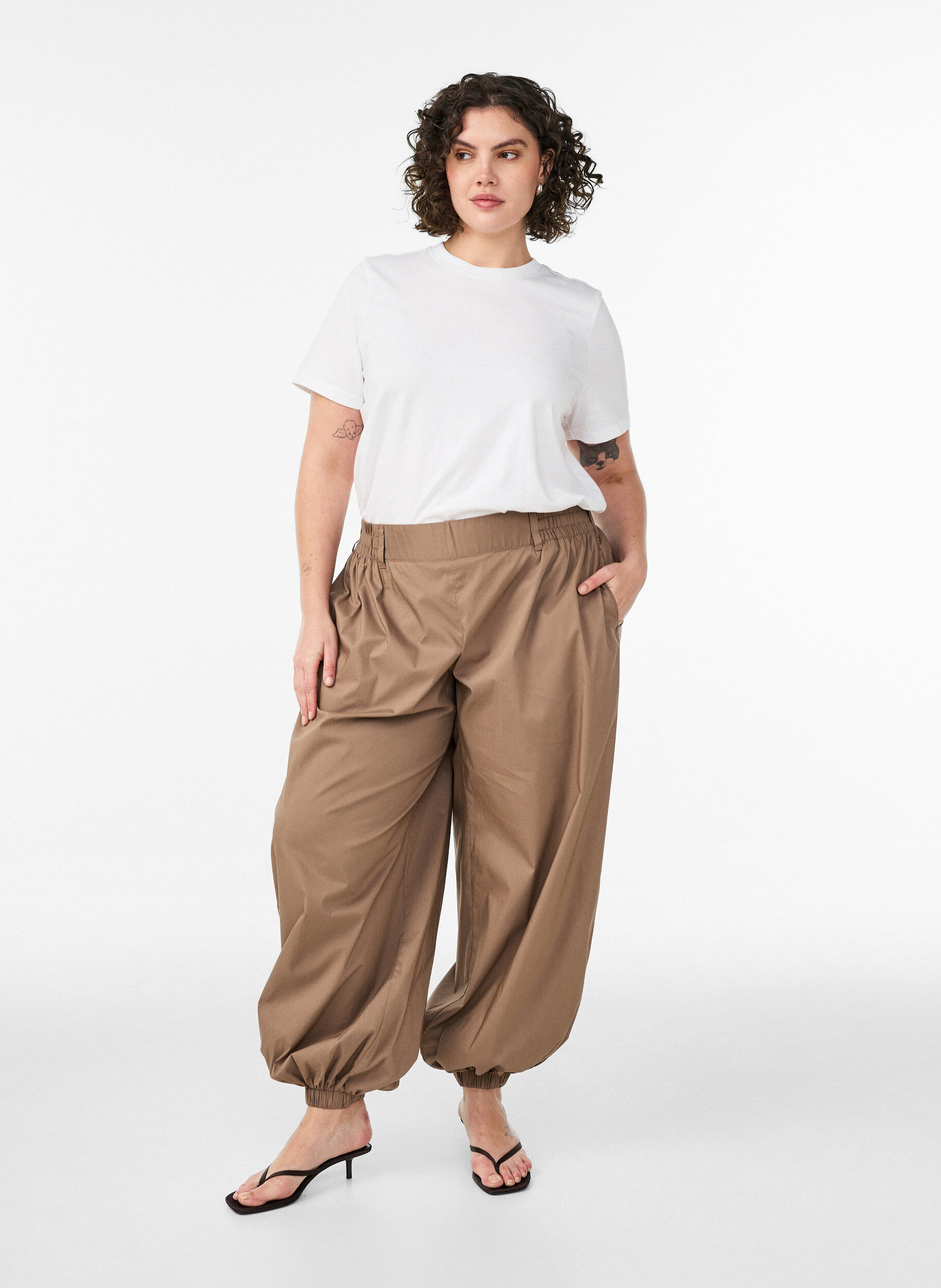 ZizziT-shirt en coton avec imprim&eacute;, Blanc, Model image number 1