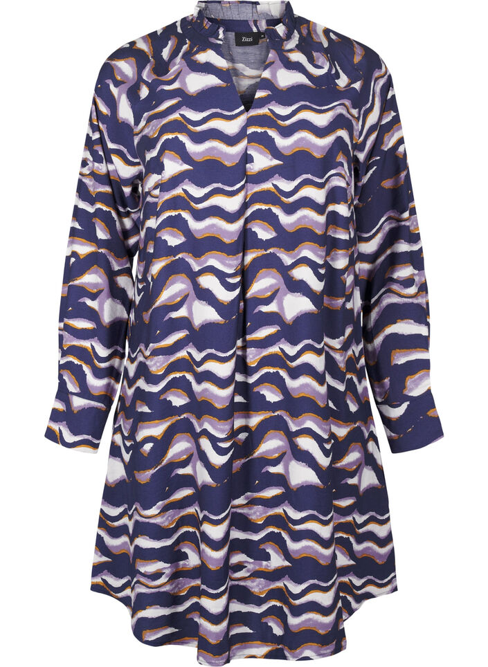 Robe mi-longue avec imprimé et forme en A, Naval Academy AOP, Packshot image number 0