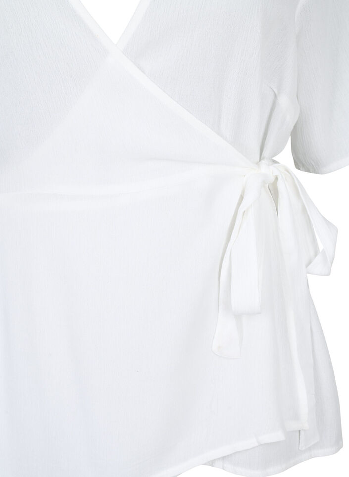 Blouse en viscose cache-c&oelig;ur, Bright White, Packshot image number 2