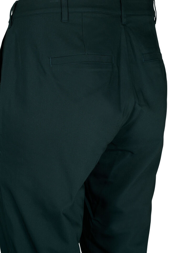 Pantalon coupe droite à taille haute, Vert foncé, Packshot image number 3