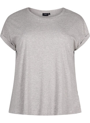 T-shirt à manches courtes en coton mélangé, Heather Grey Mél, Packshot image number 0