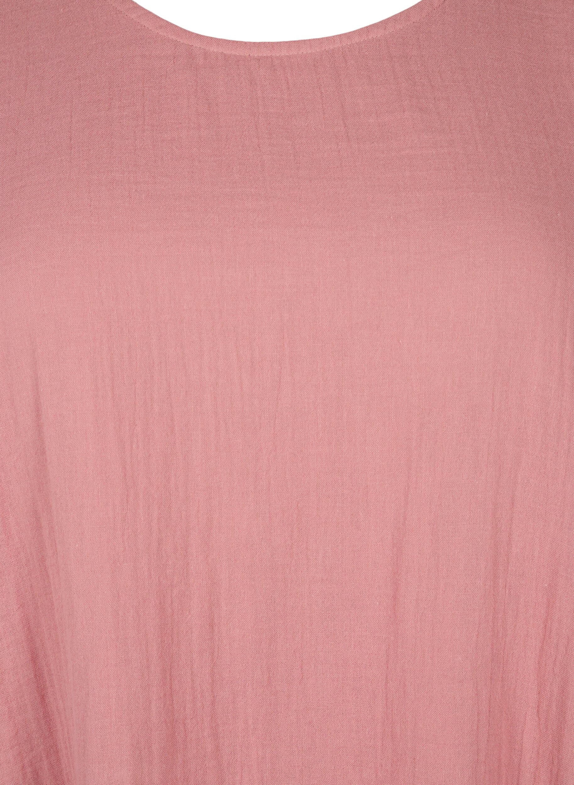 Zizzi Robe &agrave; manches courtes en coton &agrave; une coupe &eacute;vas&eacute;e., Old Rose, Packshot image number 2