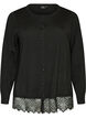 Cardigan avec large ourlet en dentelle, Noir, Packshot image number 0