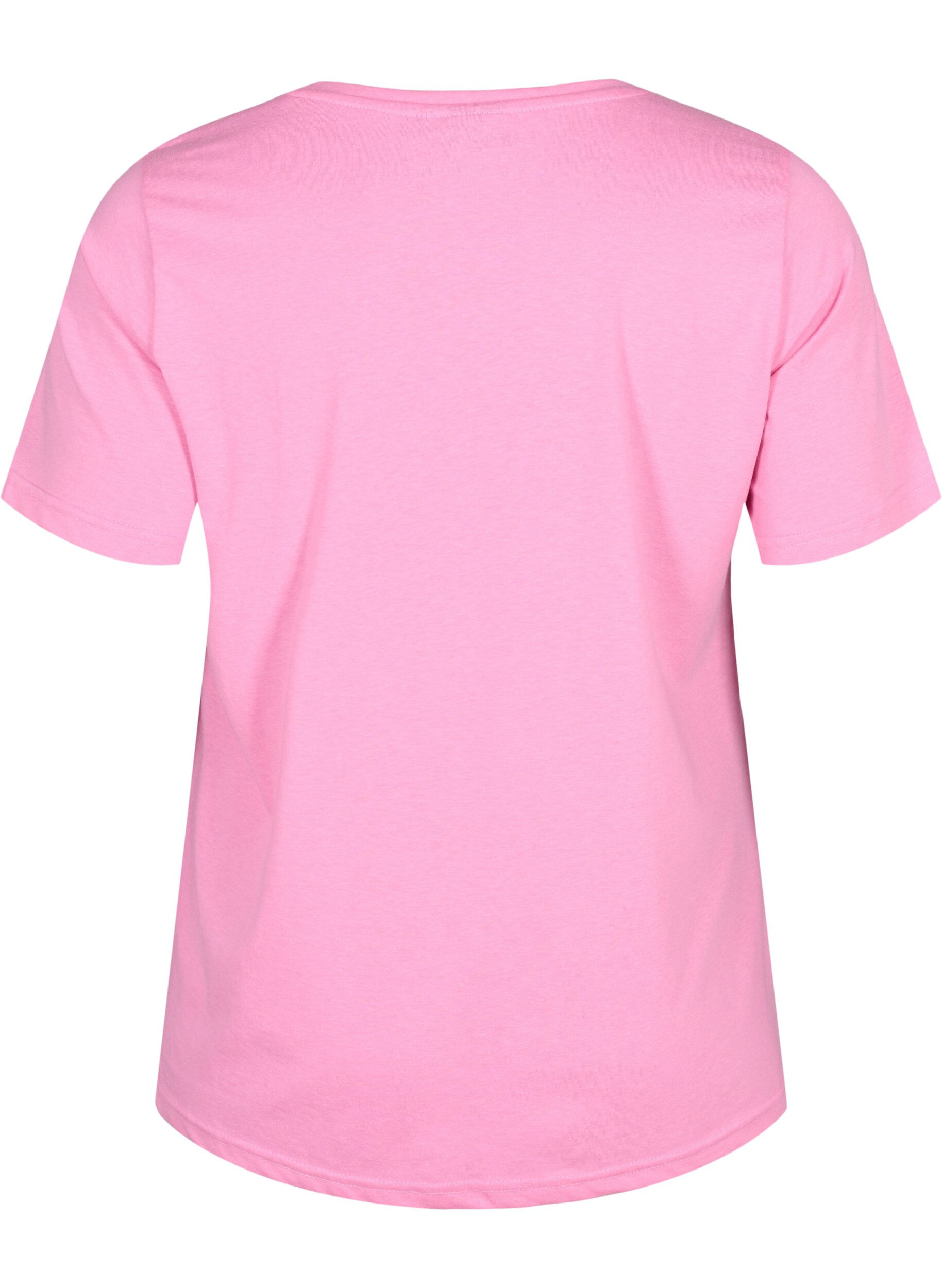 Zizzi FLASH - T-shirt avec motif, Begonia Pink Always, Packshot image number 1