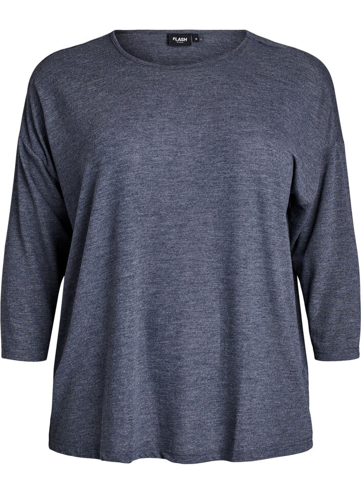 Blouse en jersey avec manches 3/4, Gris anthracite, Packshot image number 0