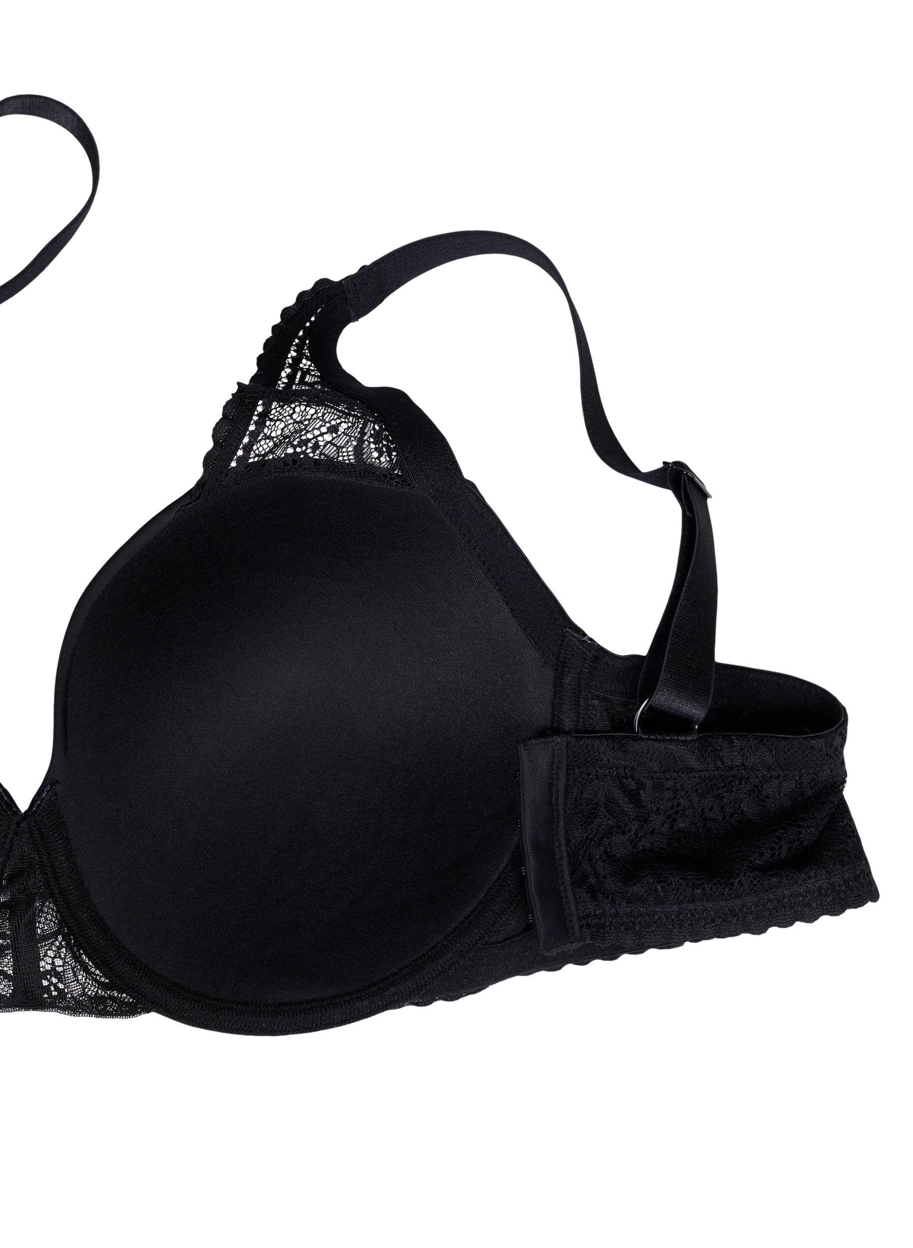 Zizzi Soutien-gorge moul&eacute; avec dentelle, Black, Packshot image number 3