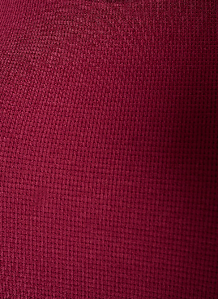 Blouse textur&eacute;e &agrave; manches coude, Bordeaux, Packshot image number 2
