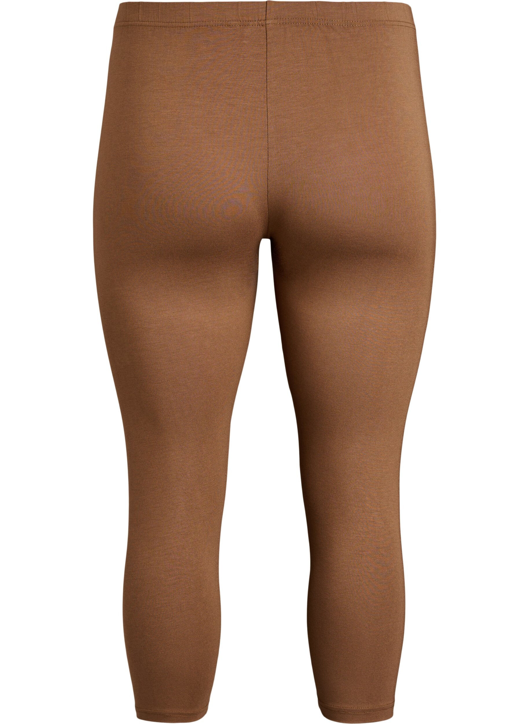 ZizziLeggings basiques longueur 3/4 en viscose, Marron, Packshot image number 1