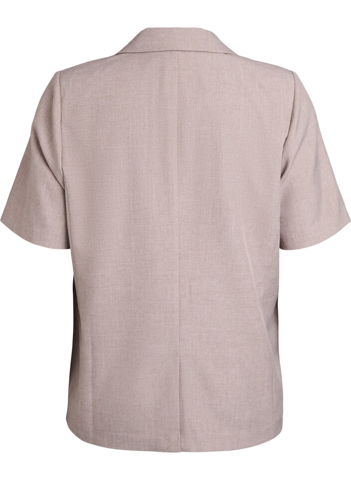 Blazer avec manches courtes et revers, Marron, Packshot image number 1