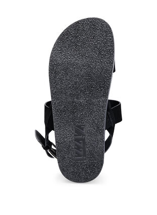 Sandale large en daim, Black, Packshot image number 3