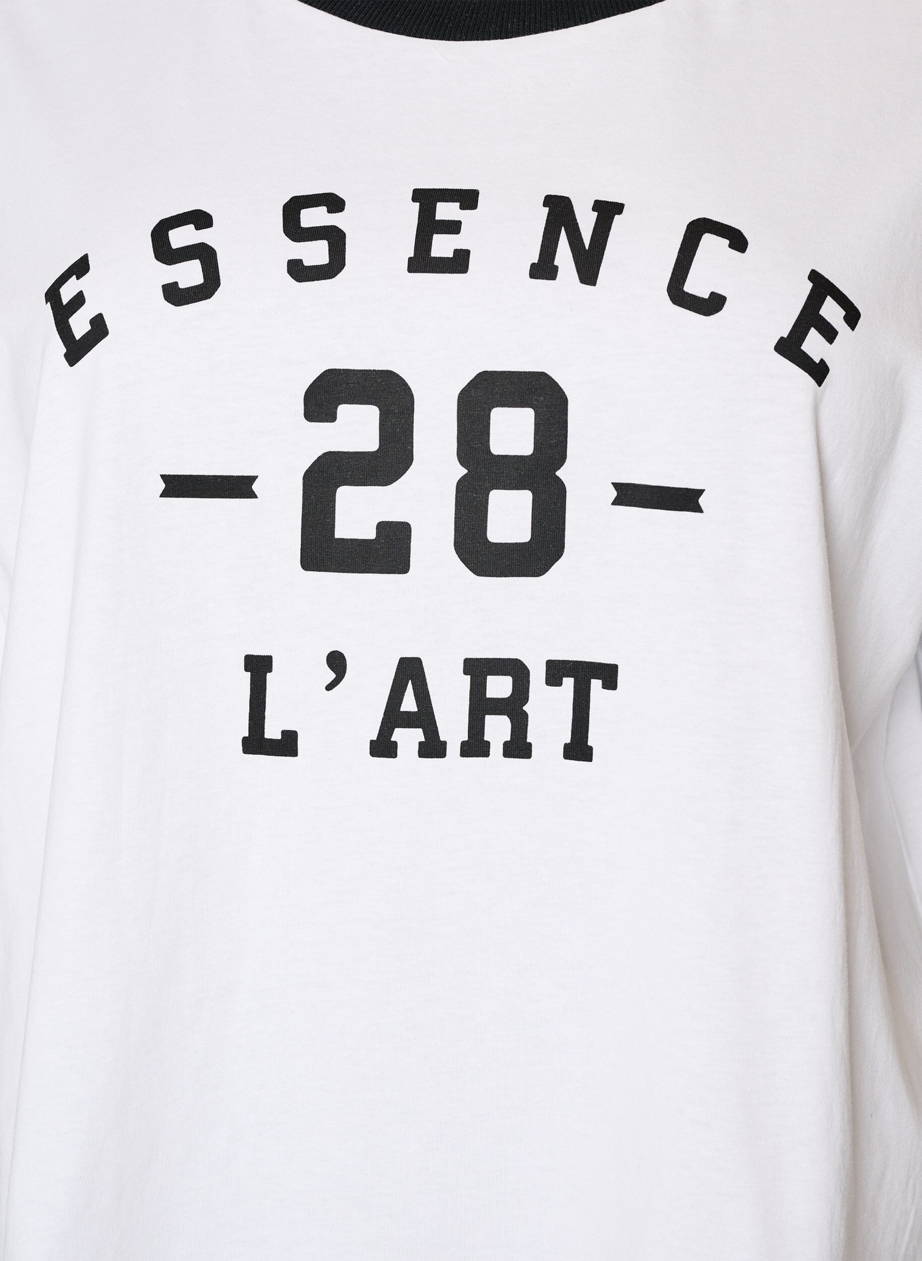 ZizziT-shirt en coton avec imprim&eacute; texte et coupe boxy, Blanc, Packshot image number 2