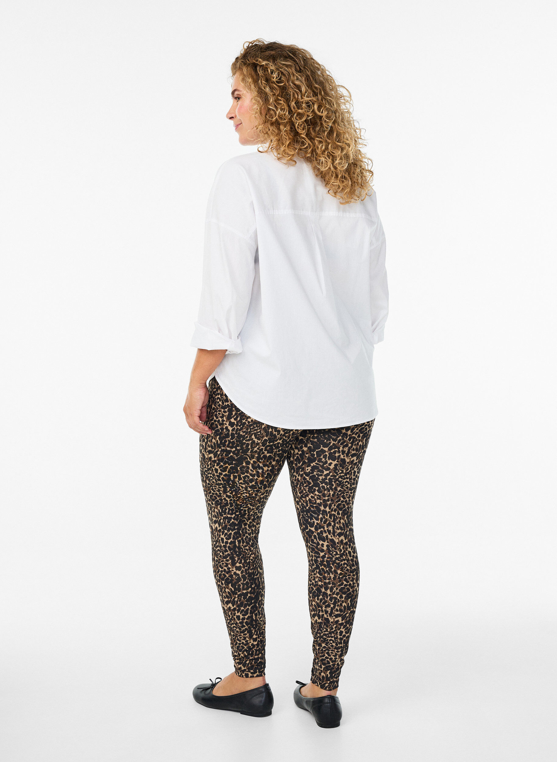 Zizzi Lot de 2 leggings longs &agrave; taille standard, Noir, Model image number 2